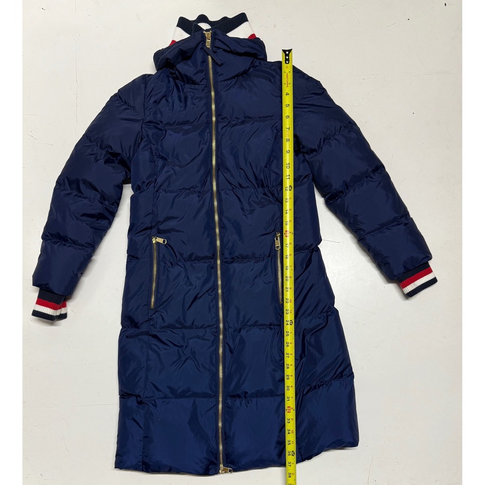 Tommy Hilfiger Women‎ Navy Blue Puffer Coat Hooded Zip Front Pockets Size S P